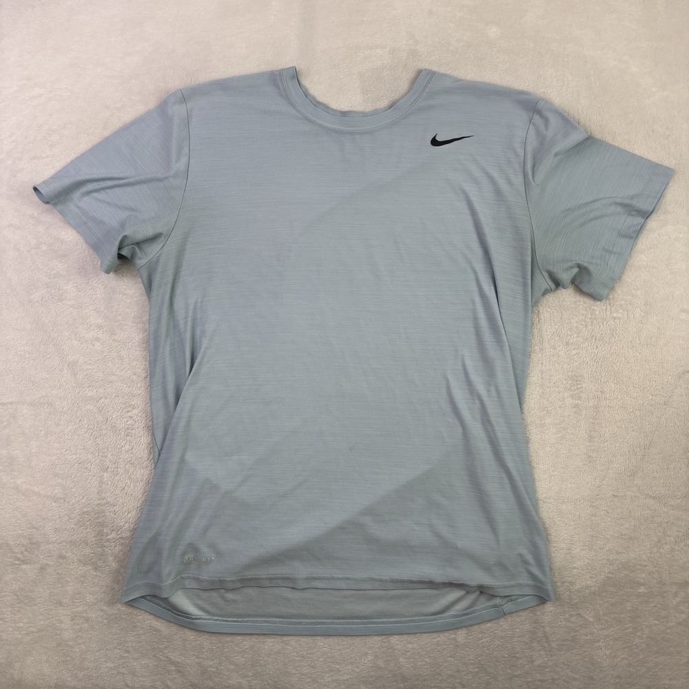 Nike Dri-Fit Blue Short Sleeve Activewear Athletic Shirt Men's Large